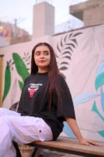 Chicago Drop Shoulder T Shirt Woman - Image 2