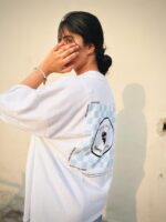 Square Love Graphic Drop Shoulder T Shirt Women - Image 3