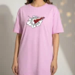 BOOM oversized cotton graphic t shirt for women in Pakistan drop shoulder streetwear style