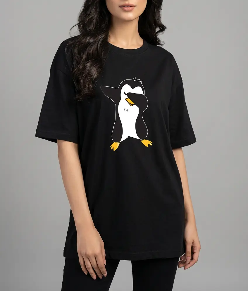 Panguan stylish cotton t shirt for women in Pakistan oversized long fit casual streetwear