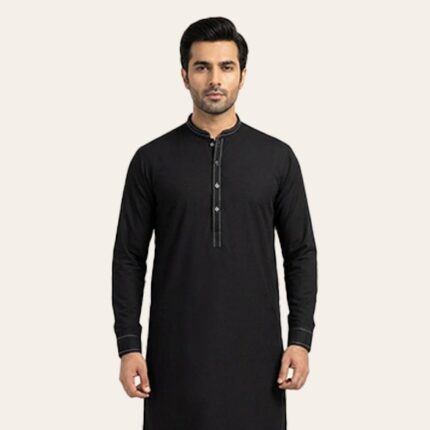 Black Collar Shalwar Kameez for Men – Ramzan 2026